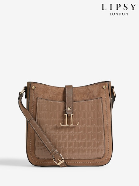Lipsy Brown Embossed Messenger Bag (H13354) | €42