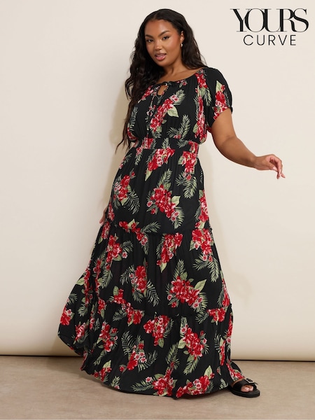 Yours Curve Black Boho Maxi Dress (H13380) | €56