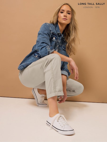 Long Tall Sally Natural Cotton Casual Chino Trousers (H13383) | ₪166