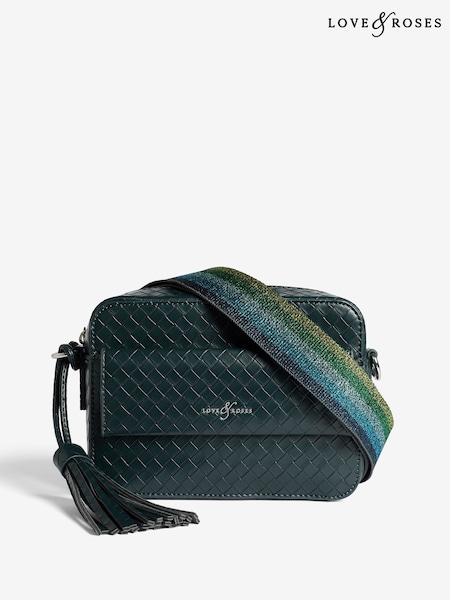 Love & Roses Green Cross-Body Bag with Pocket (H13444) | €42