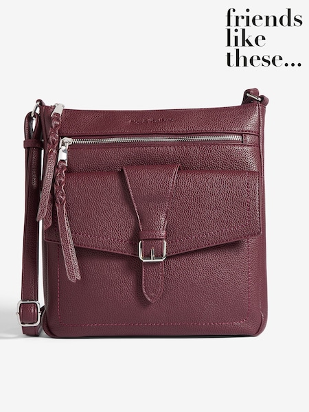 Friends Like These Tan Brown Medium Faux Leather Messenger Bag (H13449) | €35