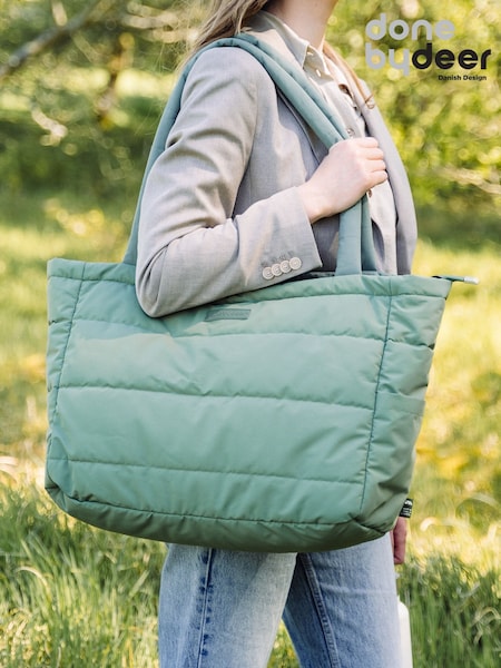 Done by Deer Green Quilted Changing Tote Bag (H13462) | AED291