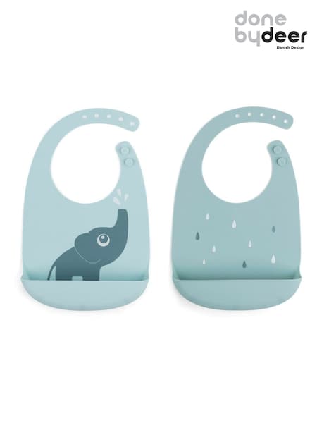 Done by Deer 2 Pack Blue Silicone Ozzo Bibs (H13467) | €28