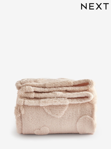 Cream Heart Fleece Throw (H13502) | € 30 - € 42