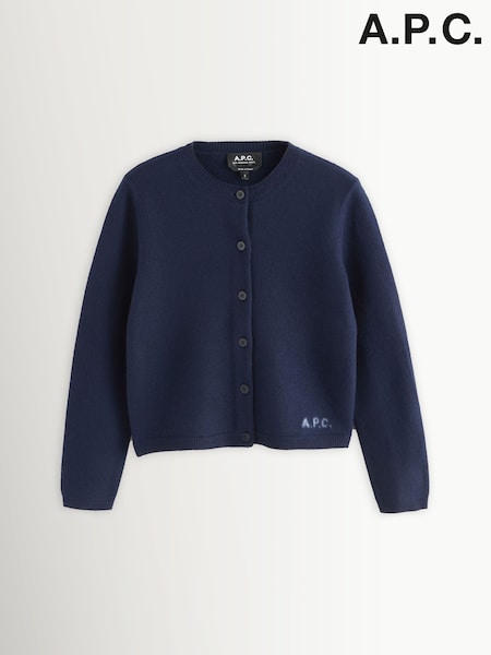 A.P.C. Blue Mila Wool Cardigan (H13622) | €338