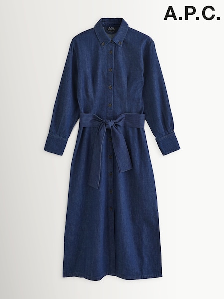 A.P.C. Blue Vanessa Denim Midi Dress (H13625) | €391