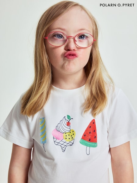 Polarn O Pyret White Ice Cream Print T-Shirt (H13660) | 1,202 UAH