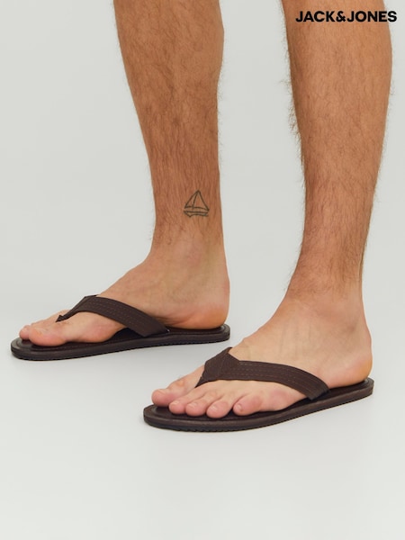 JACK & JONES Brown Leather Sandals (H13706) | ₪126