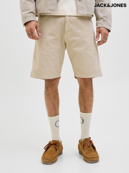 JACK & JONES Nude Loose Fit Longline Carpenter 100% Cotton Shorts (H13749) | R$ 295