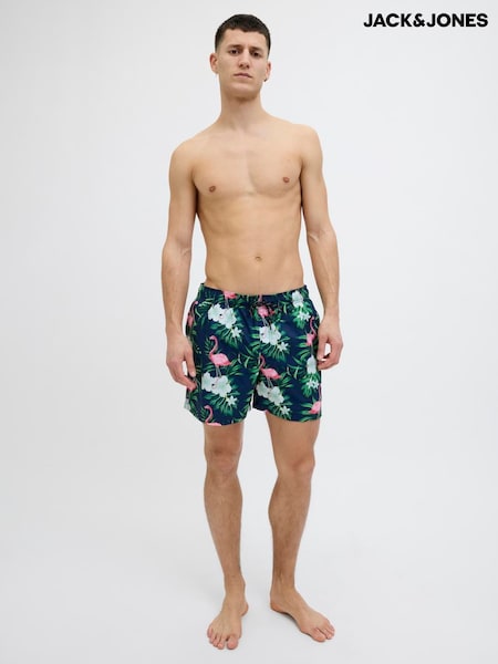 JACK & JONES Blue Flamingo Printed Swim Shorts (H13751) | R$ 215