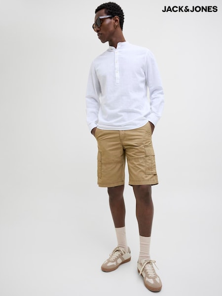 JACK & JONES Nude Relaxed Fit 100% Cotton Cargo Shorts (H13753) | R$ 235
