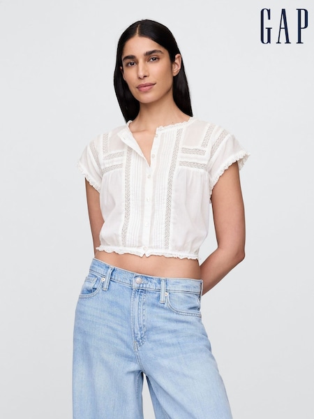 Valkoinen - Gap Nilkkapituiset housut Röyhelö Pintuck Top (H13785) | €63