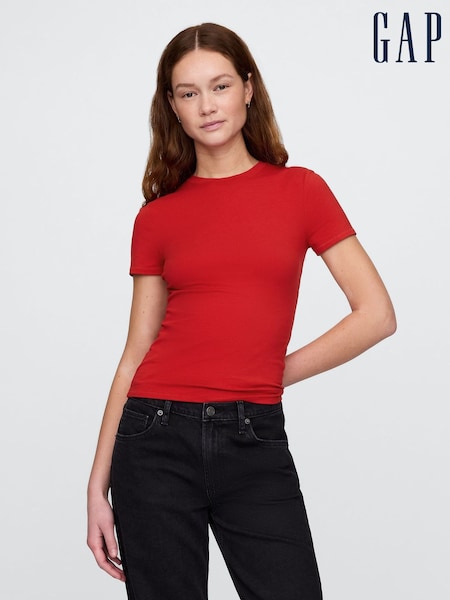 Gap Red CloseKnit Jersey Short Sleeve Crew Neck T-Shirt (H13793) | €15.50