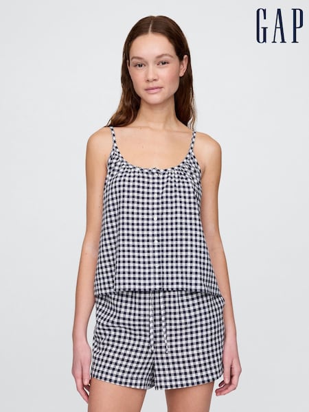 Gap Blue Gingham Short Linen Blend Pyjama Bottoms (H13812) | €29