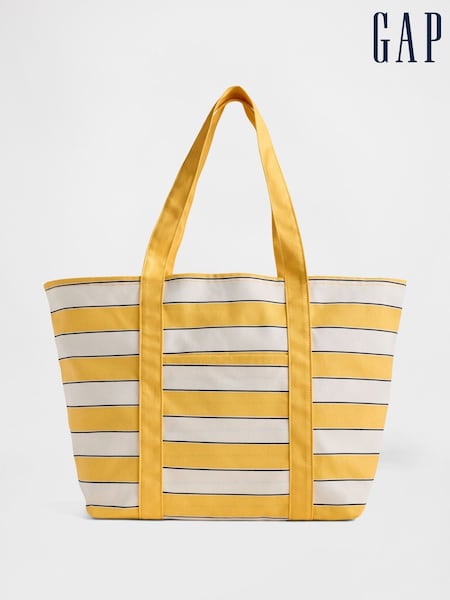 Gap Yellow & White Canvas Stripe Tote Bag (H13813) | €52