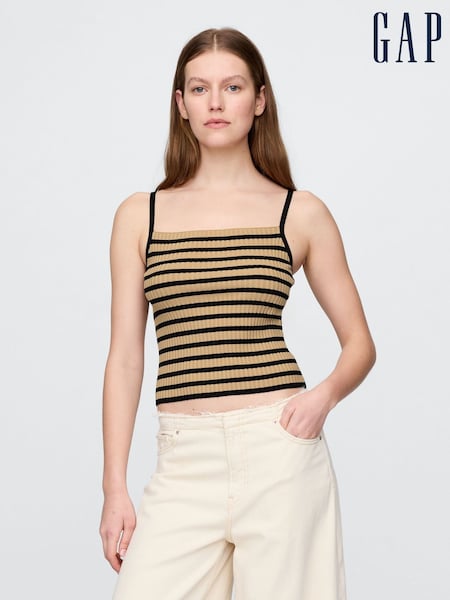 Gap Brown Cropped Rib Vest (H13815) | kr357