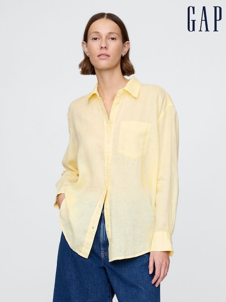 Gap Yellow 100% Linen Oversized Shirt (H13826) | €86