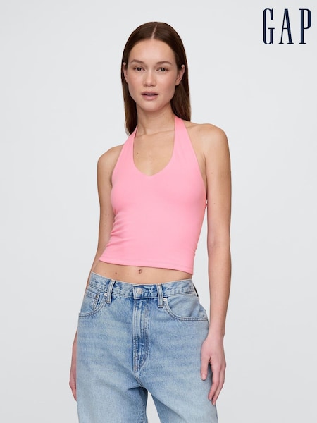 Rose - Gap CloseKnit Cropped Halter Neck Top (H13828) | € 16