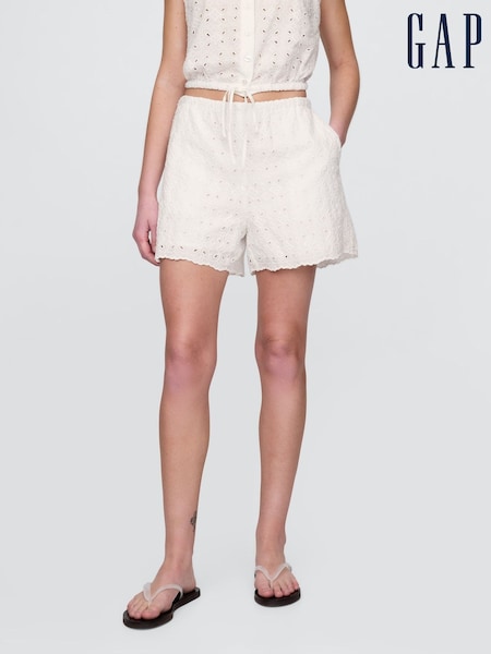 Gap White High Rise Eyelet Easy Shorts (H13830) | €52