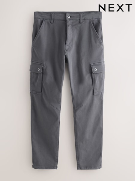 Charcoal Grey Slim Fit Motionflex Strech Cargo Trousers (H13885) | €43