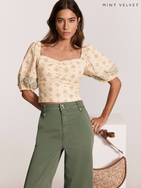 Mint Velvet Print Cropped Top (H13904) | 123 €