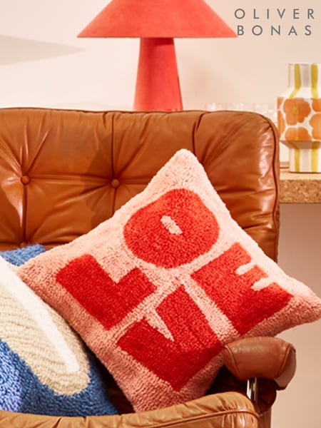 Oliver Bonas Pink Love Tufted Cushion Cover (H13911) | €40