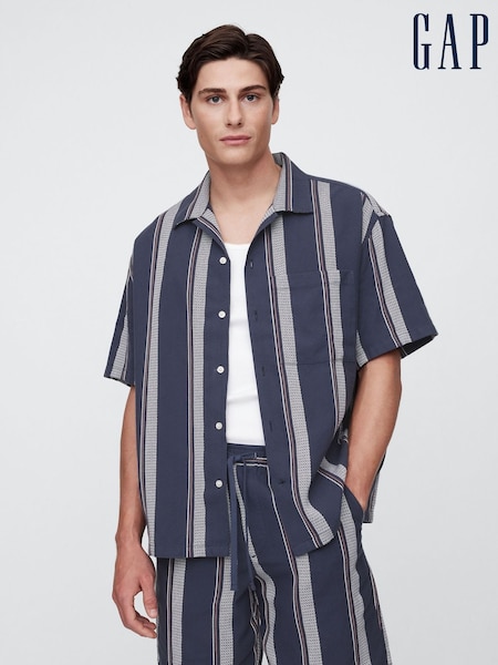 Gap Navy Blue Short Sleeve Boxy Shirt (H13981) | €50