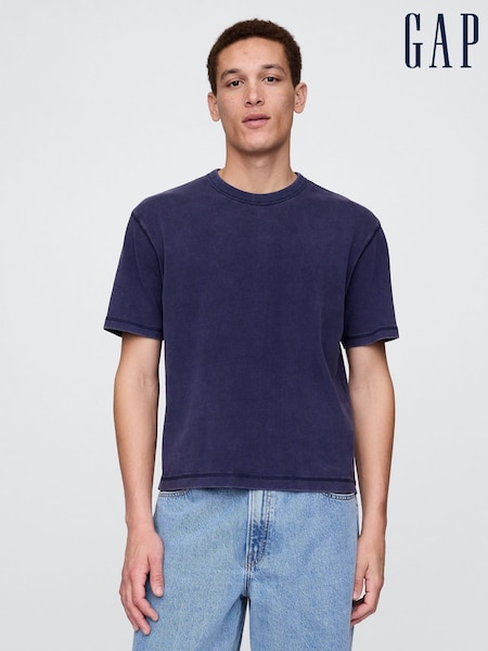 Gap Navy Blue Heavyweight Cropped T-Shirt (H13982) | €36