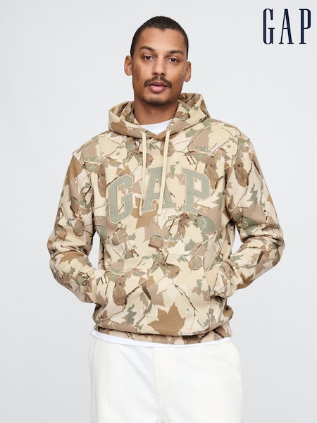 Gap Brown Camo VintageSoft Arch Logo Hoodie (H13984) | €64