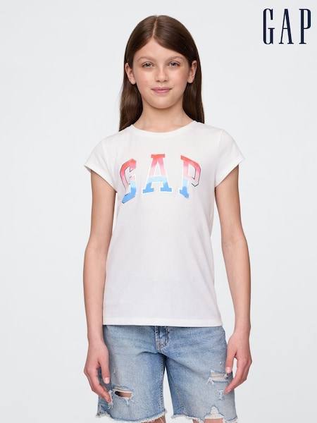 Alb - Gap Logo Short Sleeve Graphic T-Shirt (4-13yrs) (H14024) | 74 LEI