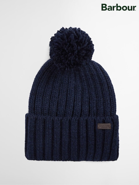 Barbour® Blue Kelson Pom Beanie Hat (H14040) | €37