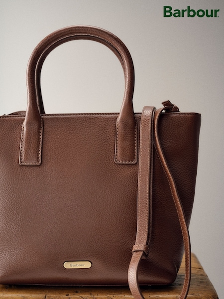 Barbour® Brown Birch Leather Tote Bag (H14056) | €228