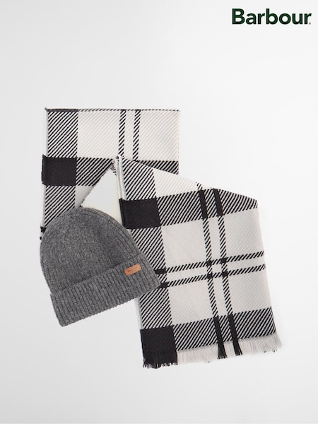 Barbour® Grey Pendle Beanie Hat & Blair Scarf Gift Box Set (H14059) | €69