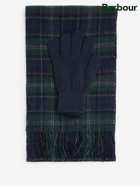 Barbour® Blue Tartan Scarf & Gloves Gift Box Set (H14070) | €69