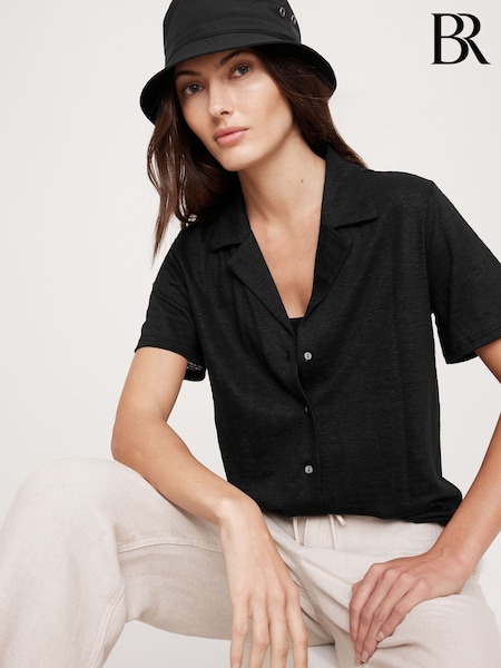 Banana Republic Black Linen Resort Shirt (H14087) | €75