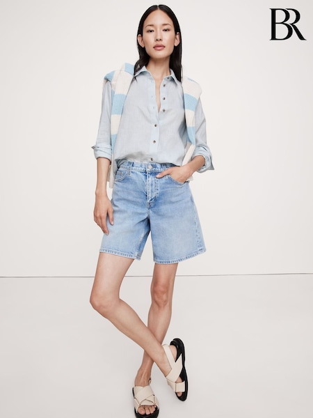 Banana Republic Light Blue Everyday 100% Linen Shirt (H14089) | €106