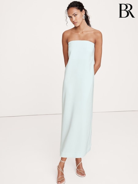 Banana Republic Blue Stretch-Crepe Strapless Long Midi Dress (H14092) | €249