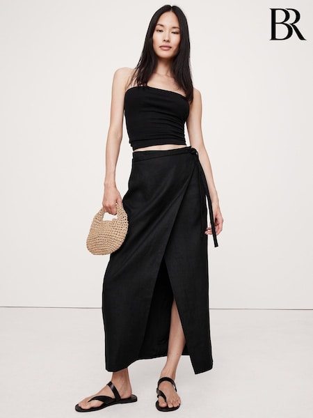 Schwarz - Banana Republic Linen Wrap Maxi Skirt (H14102) | 161 €