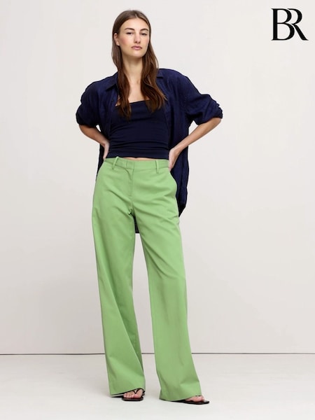 Banana Republic Green Everyday Mid Rise Wide-Leg Trousers (H14118) | €98