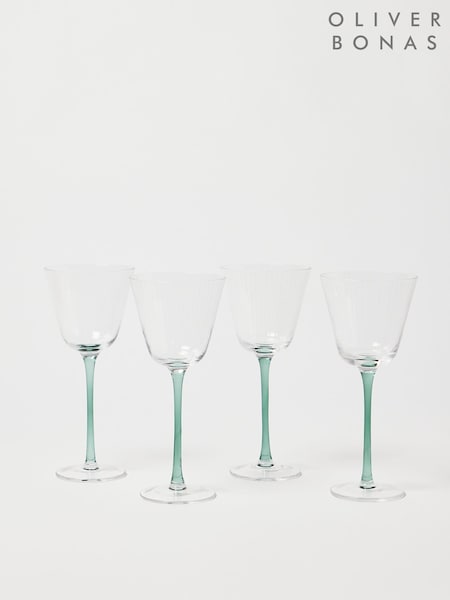 Oliver Bonas Set of 4 Grey La Petite Wine Glasses (H14147) | €40