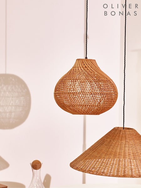Oliver Bonas Natural Larme Woven Rattan Pendant Lampshade (H14148) | €47
