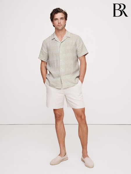 Banana Republic Beige Standard Fit Linen Resort Shirt (H14164) | €125