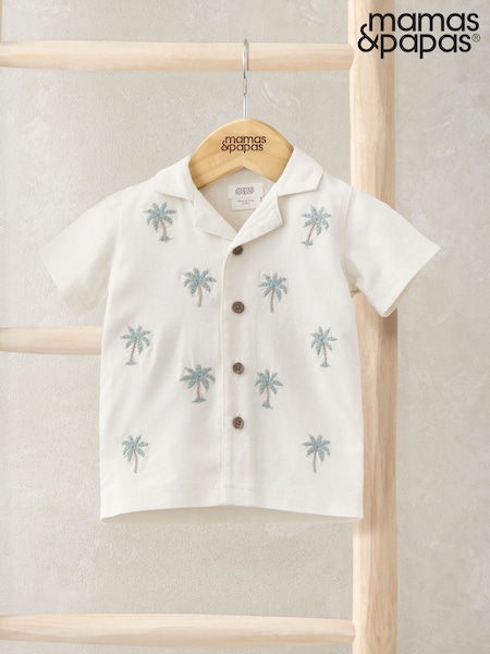 Mamas & Papas Palm Tree White Shirt (H14175) | kr257