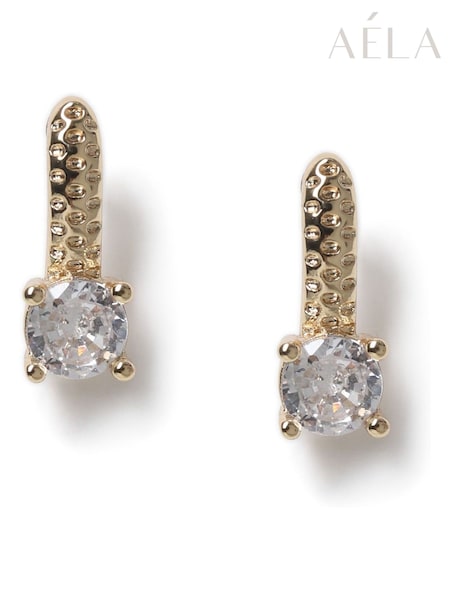 Aela Gold Tone Cubic Zirconia Piercing Stud Earrings (H14247) | €36