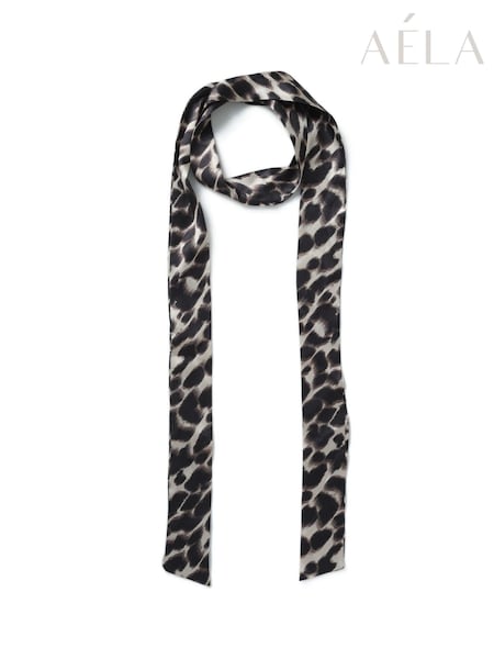 Aela Animal Print Leopard Thin Scarf (H14249) | ₪63