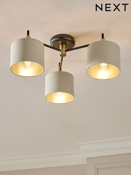 Black Hudson 3 Light Flush Fitting (H14263) | €99