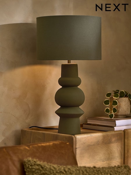 Sage Green Hera Totem Table Lamp (H14274) | €108