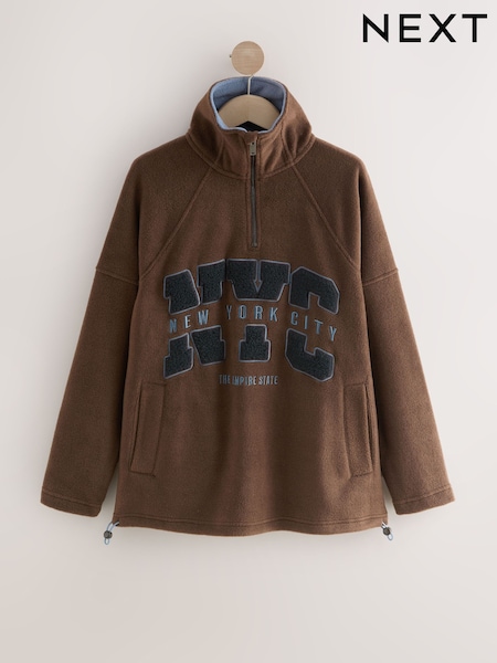 Chocolate New York Half Zip Fleece Jumper (H14365) | €36