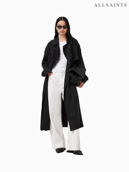 AllSaints Black Linnie Trench Coat (H14376) | €428