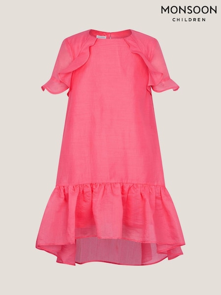 Monsoon Pink Lottie Frill Swing Party Dress (H14381) | kr571 - kr628